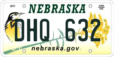 NE license plate DHQ632