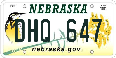 NE license plate DHQ647