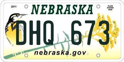 NE license plate DHQ673