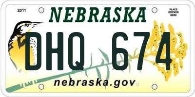 NE license plate DHQ674