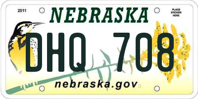 NE license plate DHQ708