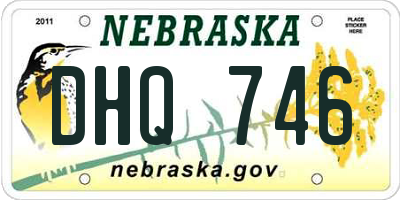 NE license plate DHQ746