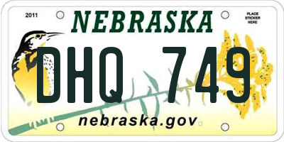 NE license plate DHQ749