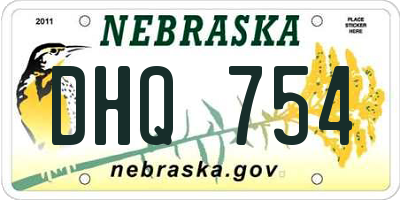 NE license plate DHQ754