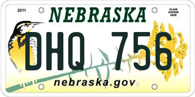 NE license plate DHQ756