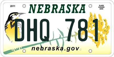 NE license plate DHQ781