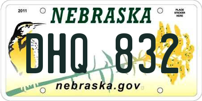 NE license plate DHQ832