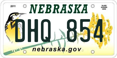 NE license plate DHQ854