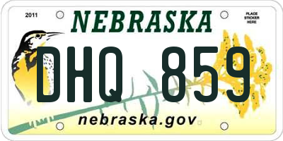 NE license plate DHQ859