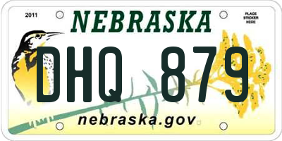 NE license plate DHQ879