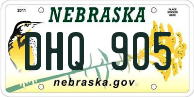 NE license plate DHQ905