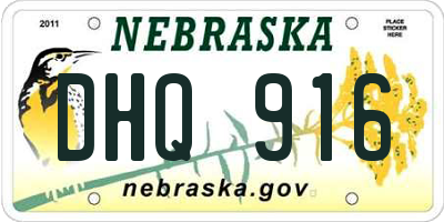 NE license plate DHQ916