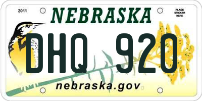 NE license plate DHQ920