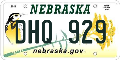 NE license plate DHQ929