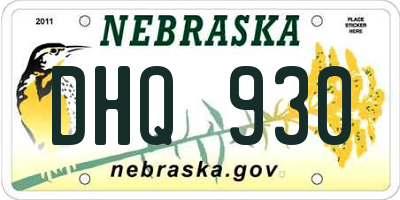 NE license plate DHQ930
