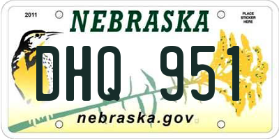 NE license plate DHQ951