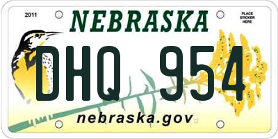 NE license plate DHQ954