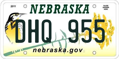 NE license plate DHQ955