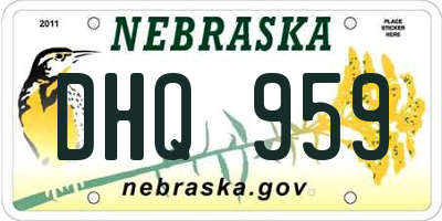 NE license plate DHQ959