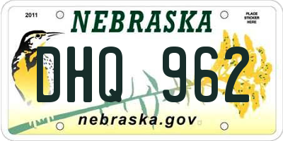 NE license plate DHQ962