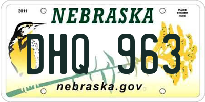 NE license plate DHQ963