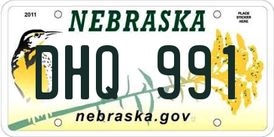 NE license plate DHQ991