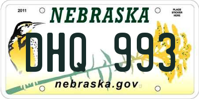 NE license plate DHQ993