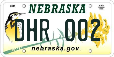 NE license plate DHR002