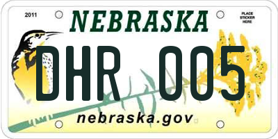 NE license plate DHR005