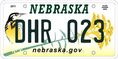 NE license plate DHR023