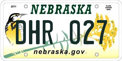 NE license plate DHR027