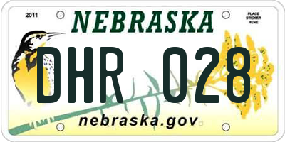 NE license plate DHR028
