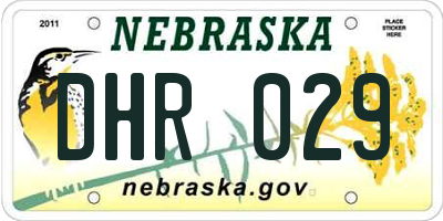 NE license plate DHR029