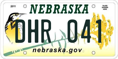 NE license plate DHR041
