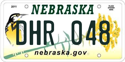 NE license plate DHR048
