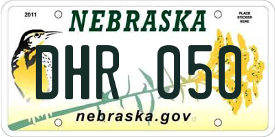 NE license plate DHR050