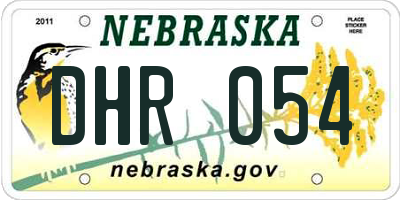 NE license plate DHR054