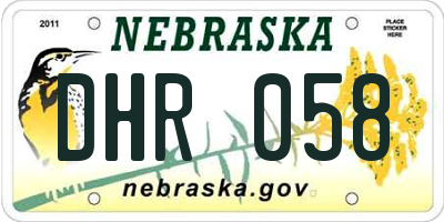 NE license plate DHR058