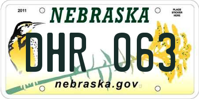 NE license plate DHR063