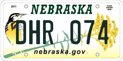 NE license plate DHR074