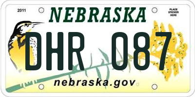 NE license plate DHR087