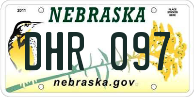 NE license plate DHR097