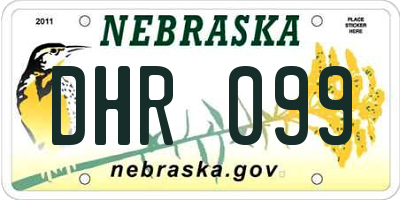 NE license plate DHR099