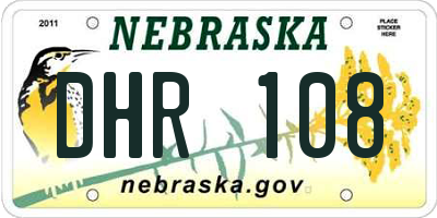 NE license plate DHR108