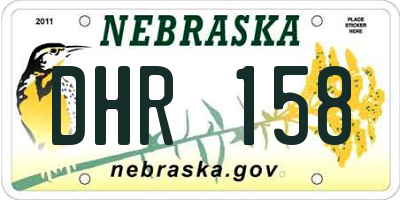 NE license plate DHR158