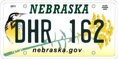 NE license plate DHR162