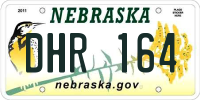 NE license plate DHR164