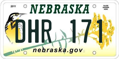 NE license plate DHR171