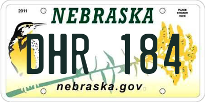 NE license plate DHR184