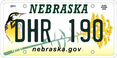 NE license plate DHR190